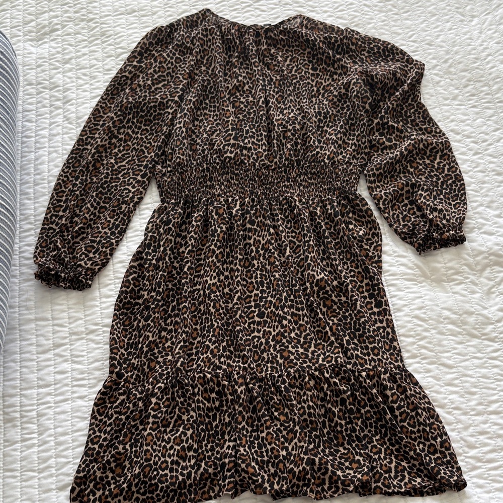 Leopard Print Long Sleeve Dress